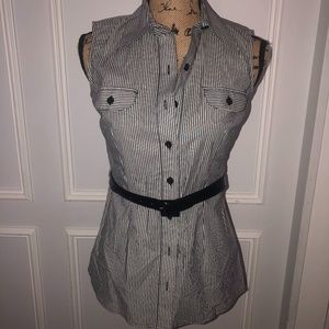 NWOT Black & White Short Sleeve Button Up